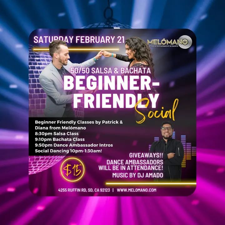 It’s HERE for 2026!!! 🤗 Our first Beginner Friendly Social of the year is happening SATURDAY, February 21st! Melómano is dedicating this night to the new dancers in the San