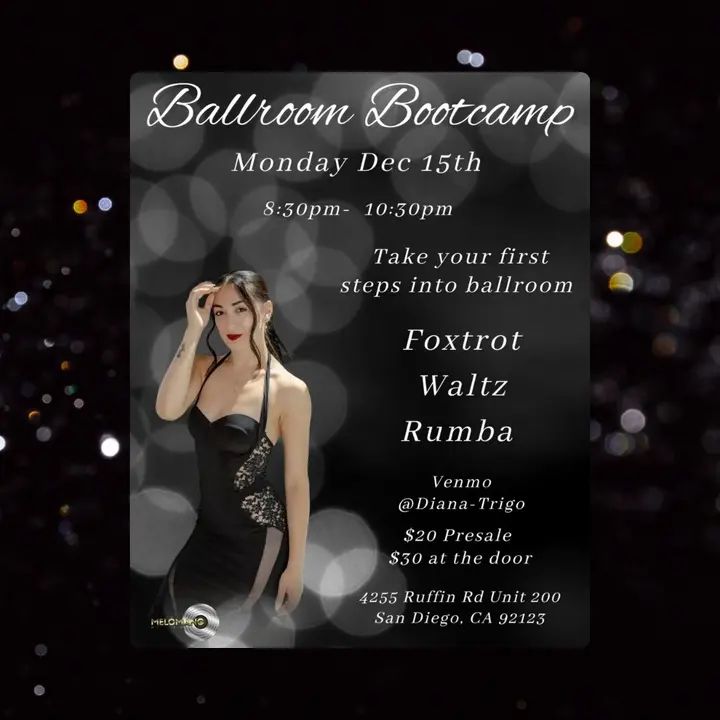✨ The Melómano Ballroom Bootcamp is going down this TONIGHT, 12/15! The perfect entry into a new world filled with technique and beautiful dancing! ✨ If ballroom has been w