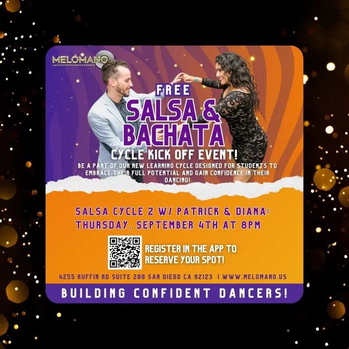 🚨TONIGHT! FREE SALSA CYCLE 2 KICK-OFF at 8PM!🍁🍂 These Cycles have been a BIG hit! Come check it out for one FREE session! NOW is the time to learn new moves and take your