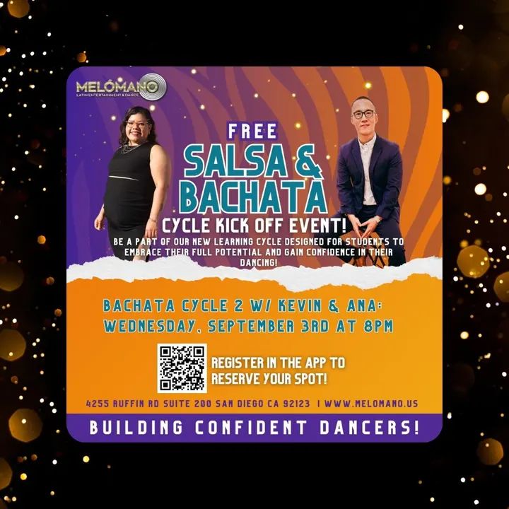 🚨TONIGHT! FREE BACHATA CYCLE 2 KICK-OFF at 8PM!🍁🍂 These Cycles have been a BIG hit! Come check it out for one FREE session! NOW is the time to learn new moves and take you