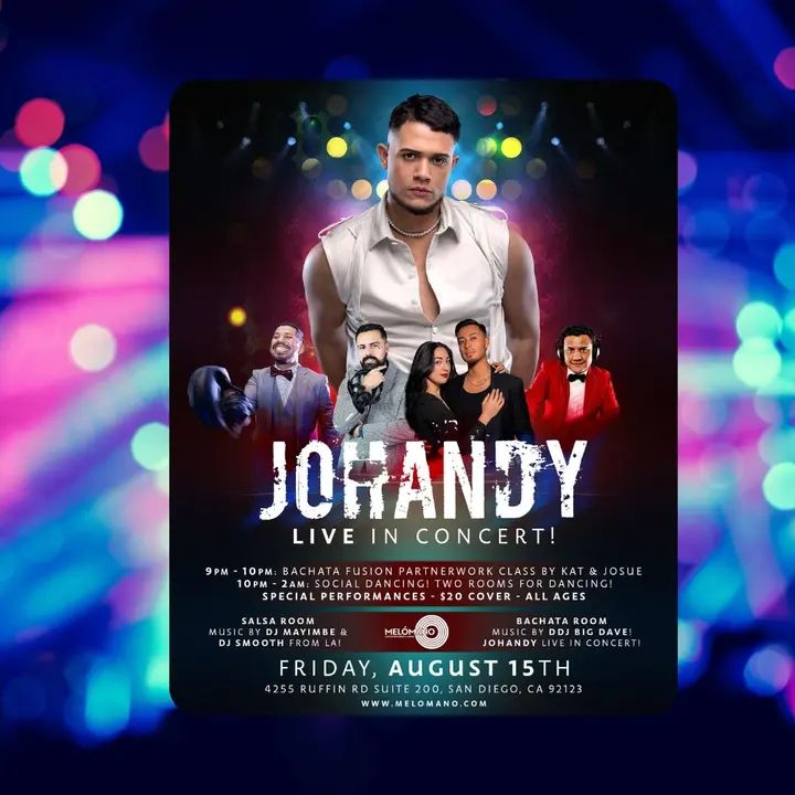 Are you ready TONIGHT?!🥳 Salsa and bachata lovers unite! We got it all this Friday at Melómano! 🔥🔥🔥 Welcome to the hottest party of the summer! 🎉 The one and only JOHAND