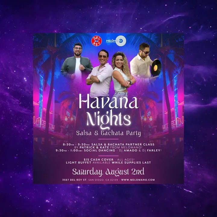🥳TONIGHT! 🥳📢San Diego dancers! If you’re craving a night full of Latin upbeat music, friendly faces, and non-stop dancing, this is it! 🥳Feel the good vibes at Melómano’s H