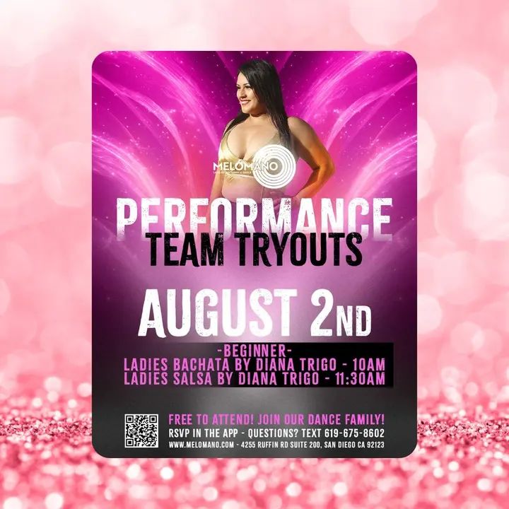 Want to take your styling to the next level?! 🔥😍 Belong to the Melómano Sisterhood of Dance! LADIES STYLING TEAM TRYOUTS TOMORROW, August 2nd!💕💯🥳 ⭐️It’s FREE to Tryout!