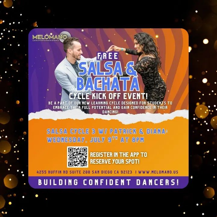 🚨TONIGHT! FREE SALSA CYCLE 3 KICKOFF AT 8PM!🌞🌴 These Cycles have been a BIG hit! Come check it out for one FREE session! NOW is the time to learn new moves and take your d