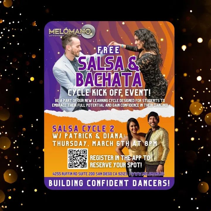 🚨 FREE SALSA CYCLE 2 KICK-OFF TONIGHT AT 8PM! 🥳 These Cycles have been a BIG hit! Come check it out for one FREE session! NOW is the time to learn new moves and take your d