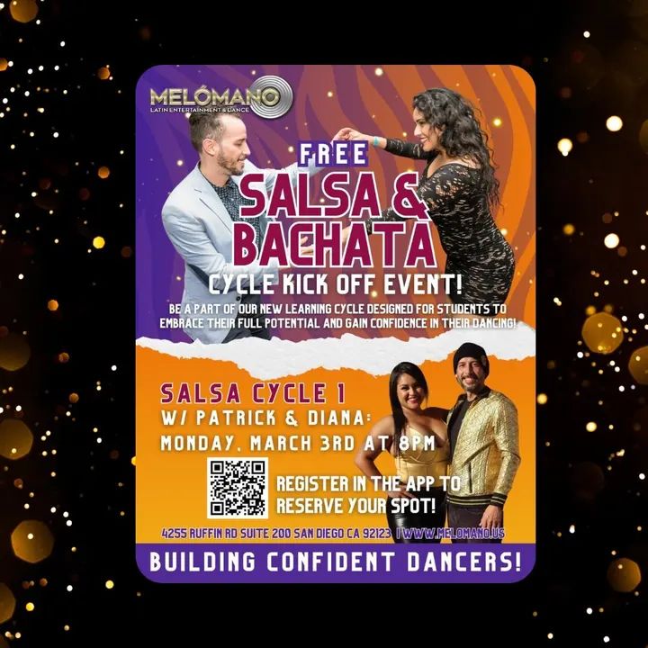 🚨 FREE SALSA CYCLE 1 KICK OFF TONIGHT AT 8PM! 🥳 These Cycles have been a BIG hit! Come check it out for one FREE session! NOW is the time to learn new moves and take your d