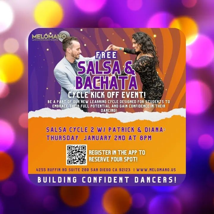 NEW YEAR, NEW CYCLE! 🎉 Start 2025 with Melómano’s FREE Salsa Cycle 2 tonight at 8 PM! Join us to kick off the year, meet our instructors, and find your perfect fit. Let’s m