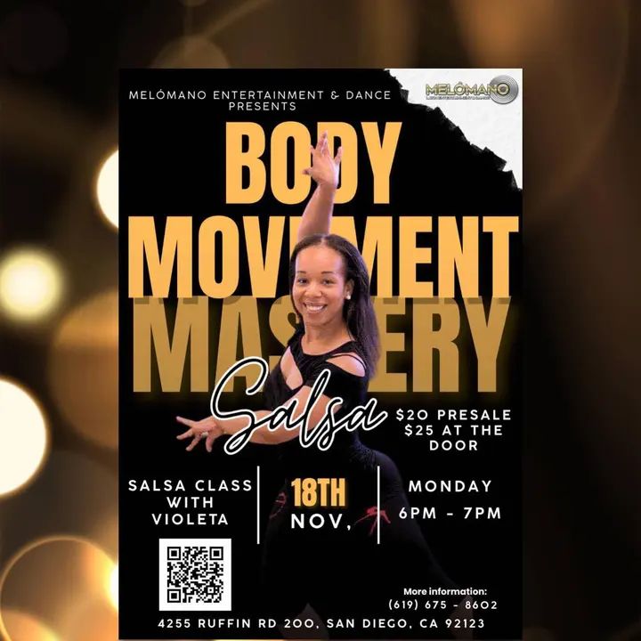 🌟Unlock Your Salsa Potential with Body Movement Mastery! Join us for a very special pop-up workshop with the incredible Violeta! Whether you're new to salsa or looking to in