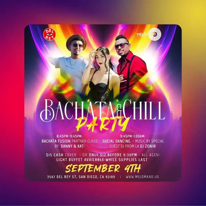 Welcome the winner of The San Diego social dancing competition . Danny Perez to the bachata and chill line up!!! 🔥🔥🔥 we’re so excited to have him joining us as a special gu