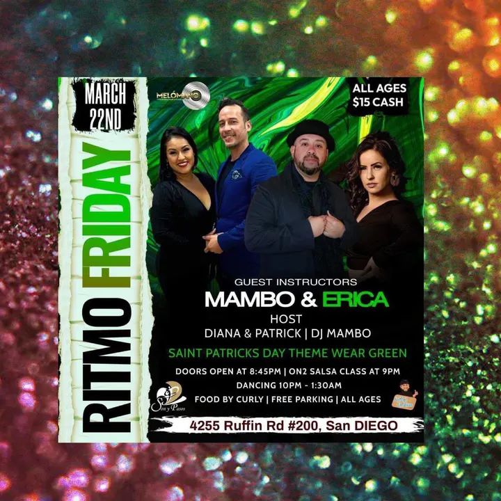 💥Melómano Entertainment & 💥DJ MAMBO 🎉PRESENT RITMO FRIDAY 🎉 🎶 50/50 Salsa Bachata 🎶 🚪 Doors open @ 8:45 PM 9PM SALSA CLASS BY MAMBO & ERICA. 💃🏽🕺🏼Social Dancing