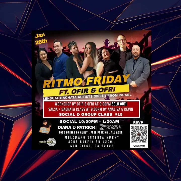 Melómano Entertainment & Mambo Castillo Present RITMO FRIDAY 🎉 Ft. Ofir & Ofri From Israel 🔥 🎶 50/50 Salsa Bachata 🎶 🚪 Doors open @ 8:45 PM 💃🏽🕺🏼9:00 PM Salsa \ Bac