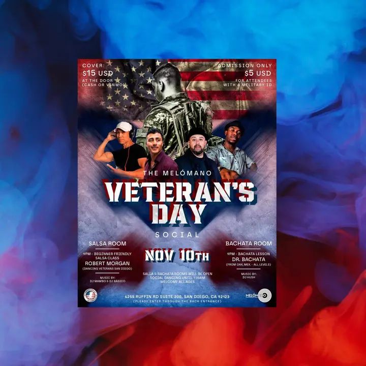 ✨Friday November 10th we’re going big for the Veterans! 💪🏼 Join us for a night honoring Veterans! 🇺🇸🇺🇸 💙💙 Admission only $5 for attendees with a Military ID 💙💙 Your at