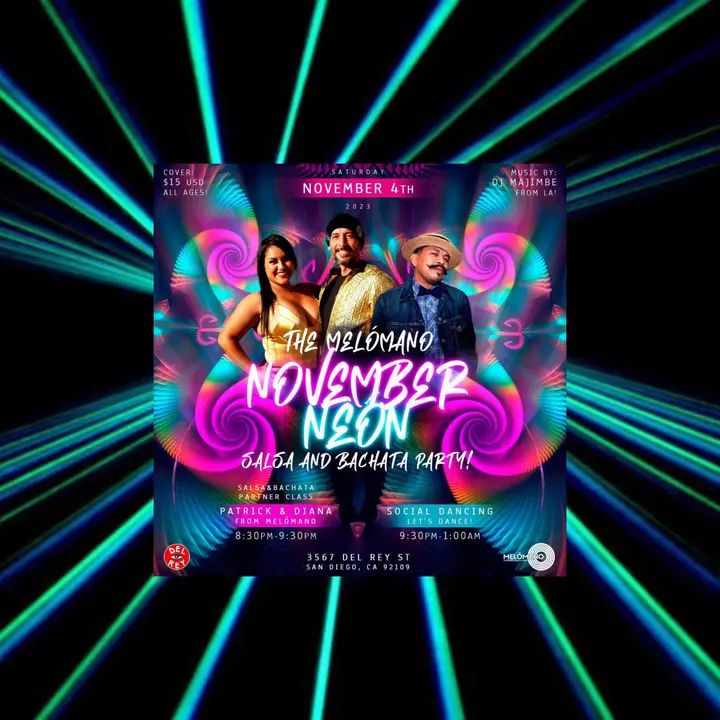 💛💚🧡 it’s almost here!!! 💚🧡💛 The Melómano NOVEMBER Neón Salsa and Bachata Party is going down Saturday, November 4th at Tango Del Rey! 🎉Don’t miss this fun event!🥳