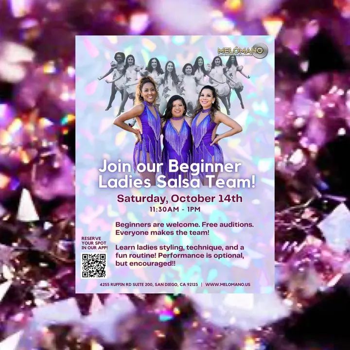 FREE Beginner Ladies Salsa Performance Team Tryouts! 10/14 Belong to the Melómano Sisterhood of Dance!! 💓 Be surrounded by positivity and creativity! Friendly environment w