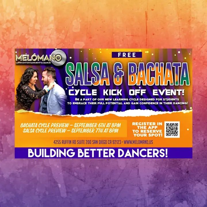 NEW SALSA & BACHATA DANCE CYCLES START IN September!!! 🥳 These Cycles have been a BIG hit! Come check it out for one FREE session! NOW is the time to learn some new moves and
