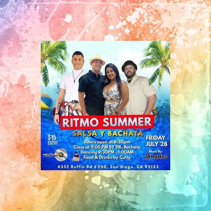 MAMBO CASTILLO & MELÓMANO ENTERTAINMENT PRESENT RITMO FRIDAY 50/50 SALSA BACHATA 💃🏽 🕺🏼 Doors open @ 8:30PM 🌟 9:00pm Salsa & Bachata Class with DR. BACHATA Social Danc
