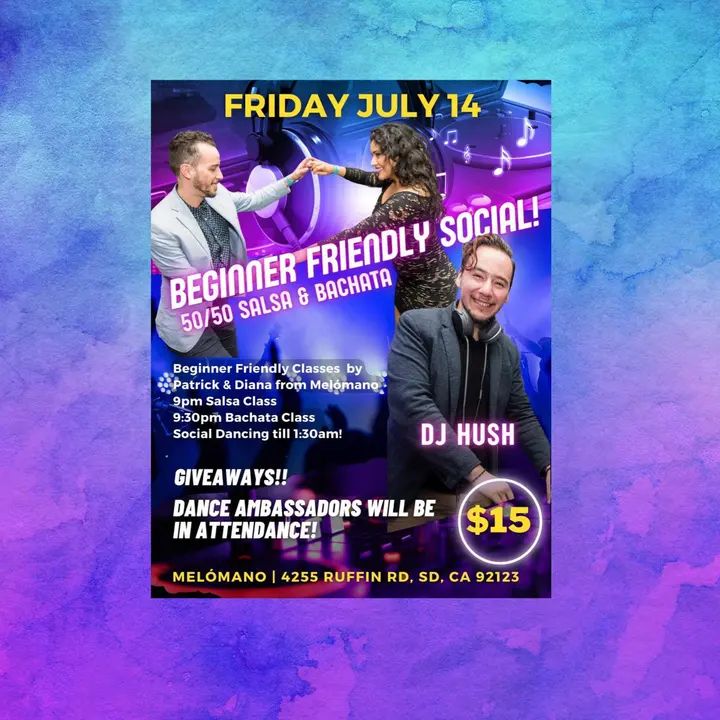 Its BACK!!! 🤗 The Beginner Friendly social! On Friday, July 14th, Melómano is dedicating this night to the new dancers in the San Diego Dance Community who are just starting