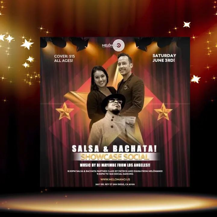 🎉Only one week away!! 🔥🔥The Melómano Salsa & Bachata Showcase Social is going down Saturday, June 3rd at Tango Del Rey! 🎉 The Melómano Fam will be performing for you!!! 🎉