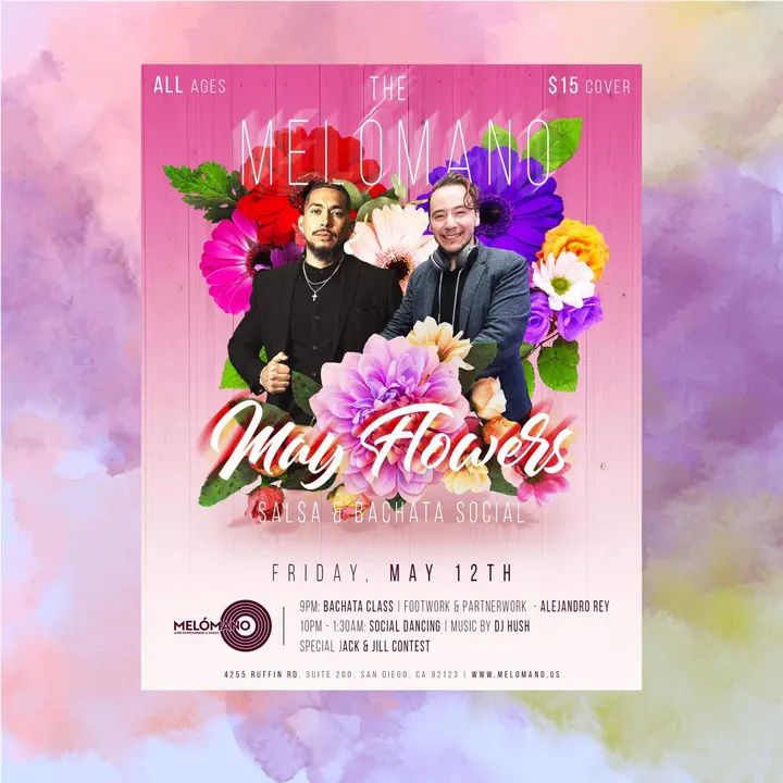 The Melómano May Flowers Social is here! 🌸🌺🌷🌼 we’re celebrating Spring in a major way!! It’s going down, Friday at 12th! 🌸🌺WEAR your best floral fits 🌺🌼 👀👀 Very