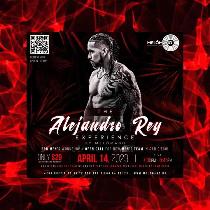 Fellas!!! 💪🏼 Are you ready San Diego for the Alejandro Rey Experience?!! 👀 Coming at you Friday April 14th at 7pm!! All the way from Los Angeles, get an exclusive Mens R&B
