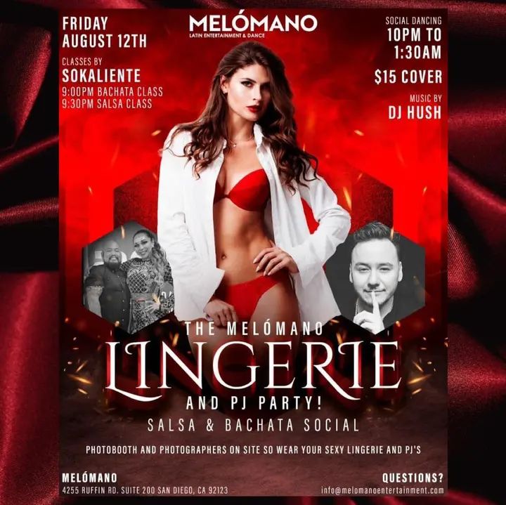 Let’s harness our inner sexiness with the first ever Melómano Lingerie 🫦🩱& PJ 🩳🤫Party! A night of Salsa & Bachata Dancing where you can shine your footwork and shake you