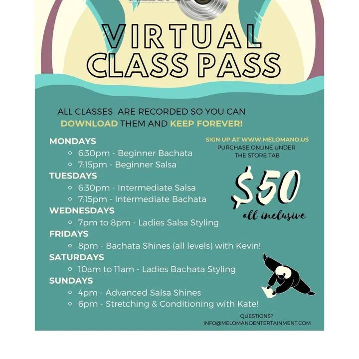 Stay active and healthy with Melómano 💃🏽🔥 ‼️‼️New‼️‼️We are offering in-person classes for $15 each 💃🏽 We still have our virtual pass for our online classes if you do no