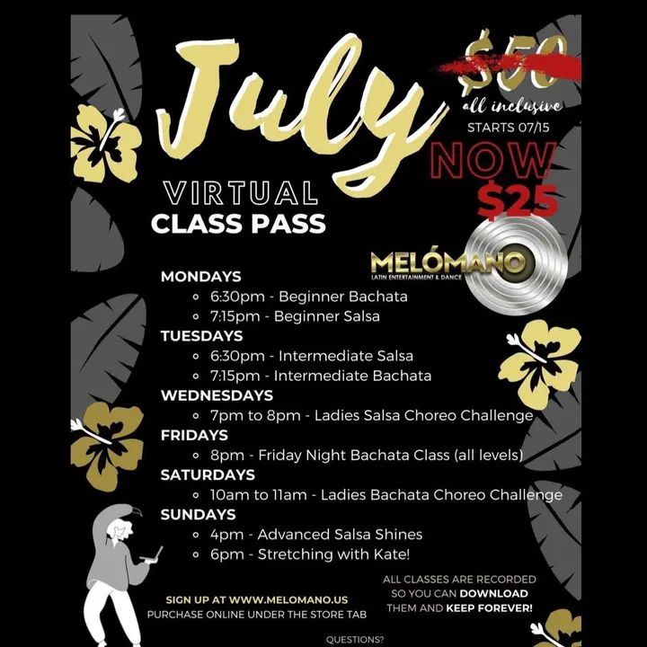 Only $25 for our July Dance Virtual Pass!!! With two weeks to go in our July Virtual pass and we have adjusted the price of the virtual pass to $25!!! This give you access fro