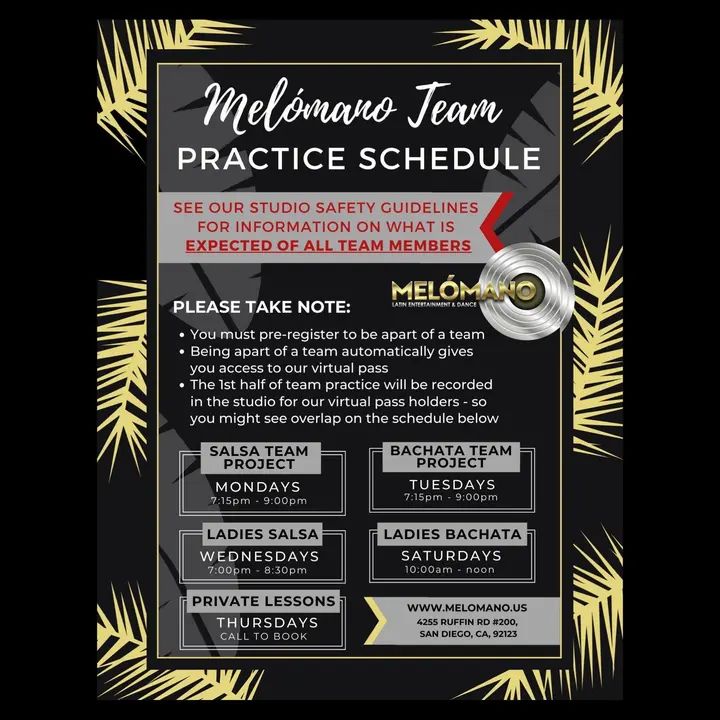We're back! NEW In-person Salsa & Bachata teams and projects for July :) All students must be pre-registered. We are limiting each team to only 20 students. Teams are $75 and