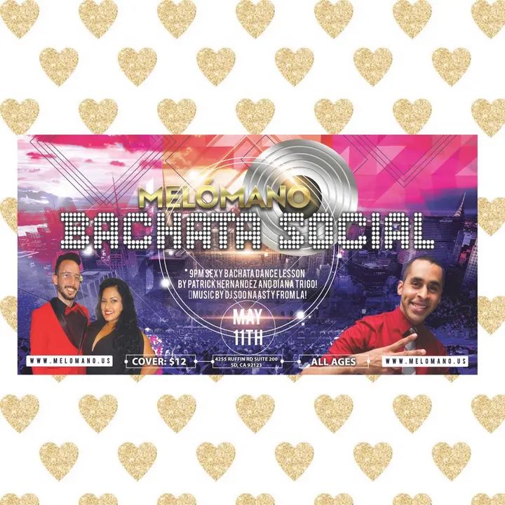 Join us for the May Melómano Bachata Social!!! The best place to get your bachata dancing on! It's going down Saturday, May 11th with very special guest DJ Soo Naasty from LA!