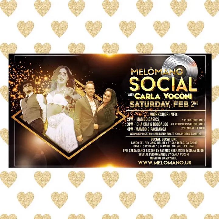 The one and only Carla Voconi is coming to San Diego!! Join us for special workshops and her performance at the Melómano Social on February 2nd 2019! Invite your friends: htt