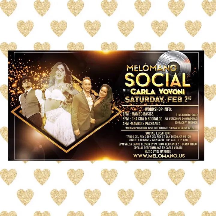 The one and only Carla Voconi is coming to San Diego!! Join us for special workshops and her performance at the Melómano Social on February 2nd 2019! Invite your friends: htt