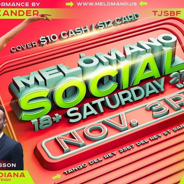 he Melómano Social is going down tonight! 9PM - Salsa Lesson by Melómano Directors Patrick Hernandez & Diana Trigo! Music by our resident DJ fro m LA Mayimbe playing the fine