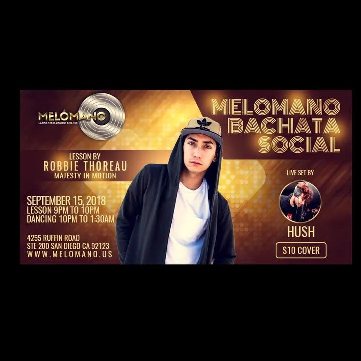 The September Melómano Bachata Social is going down Saturday, September 15th with Special guest Instructor, Robbie Thoreau! 9pm BACHATA Lesson by Robbie! Come learn his signa