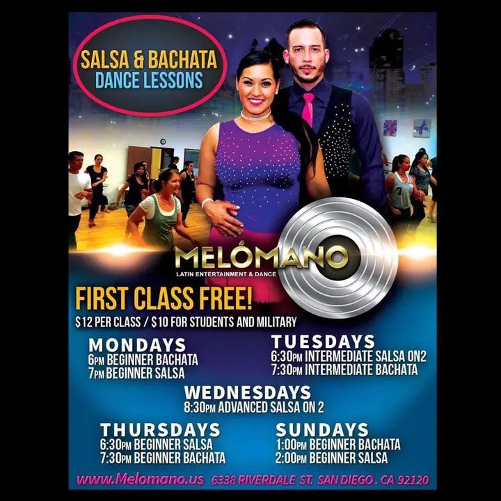 Come dance with us! Classes 5 days a week and first class is FREE!!! See what our students are saying about us on Yelp! https://www.yelp.com/biz/melómano-latin-entertainment-a