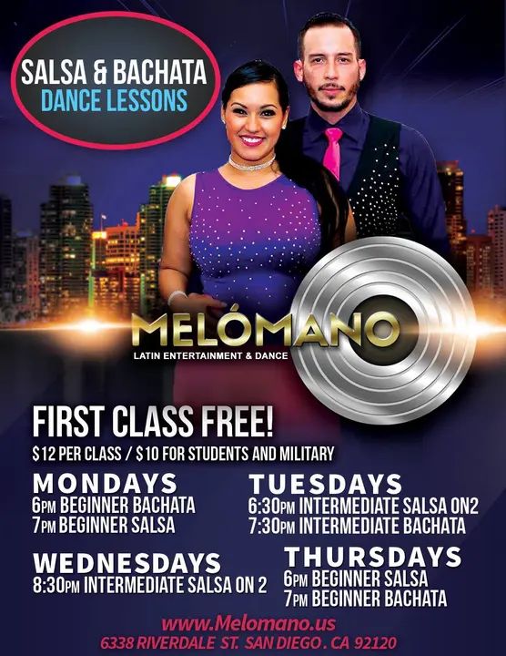 First Class is FREE! Come see why people are giving us 5 star reviews on Yelp! Welcoming environment and Instructors who care about your dancing. See you in class! #MelomanoEn