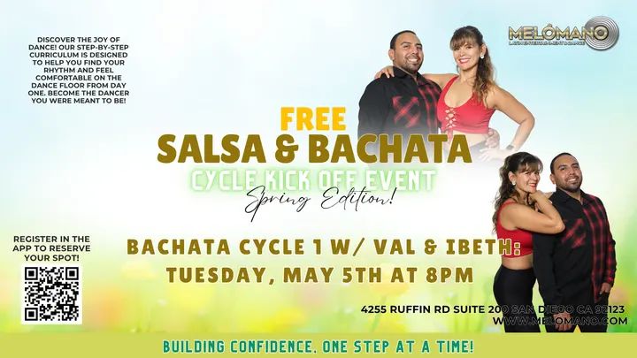 TONIGHT at 8PM!🥳 FREE Bachata Cycle 1 Kick Off Spring Edition!🌸 Join us for the NEW Cycle!🤩 Are you ready for a NEW and EXCITING WAY to reach your Dance Goals? 🤗 🙌🏼 Me