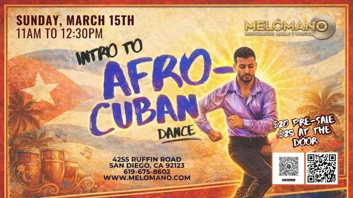 TODAY at 11am! 🎉🎊 Intro to Afro-Cuban Foundations Workshop with Martin🔥🥁 Discover the roots that shape the movements, rhythms, and flavor of today’s salsa!🕺🏻💃🏽 This
