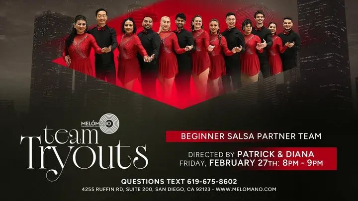 Join the Melómano Beginner Salsa Partner Team!! 👯‍♀️💃🏽Friendly environment with positive vibes! Directed by Patrick and Diana!🙌🏼 Come check out the FREE Melómano Beginner