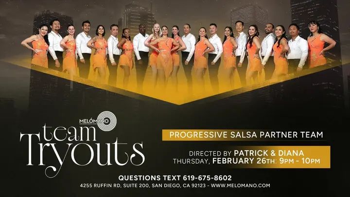 Join the Melómano Progressive Salsa Partner Team!! 👯‍♀️💃🏽Friendly environment with positive vibes! Directed by Patrick and Diana!🙌🏼 Come check out the FREE Melómano Progr