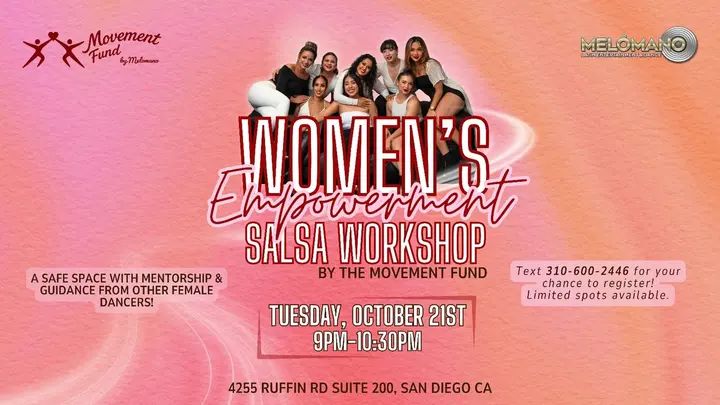 Join The Movement Fund by Melómano for a very special Women’s Empowerment Salsa Workshop! 💪🏼 This is more than just a dance class, it’s a dedicated safe space created for wo