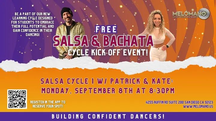 🚨TONIGHT! FREE SALSA CYCLE 1 KICK-OFF at 8:30PM!🍁🍂 These Cycles have been a BIG hit! Come check it out for one FREE session! NOW is the time to learn new moves and take yo
