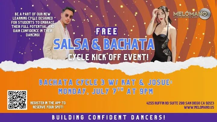 🚨TONIGHT! FREE SALSA CYCLE 1 AT 8:30PM & BACHATA CYCLE 3 AT 9PM KICK-OFF!🌞🌴 These Cycles have been a BIG hit! Come check it out for one FREE session! NOW is the time to le