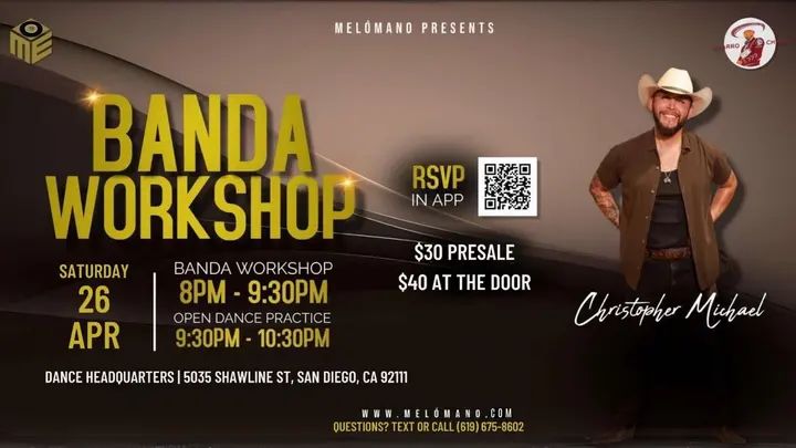 It’s back baby! Calling all Banda babes!🤠 Get ready to dive into the world of Banda music and unlock your musical potential. 🗓 DATE: Saturday, April 26th! ⏰ TIME: 8 pm -