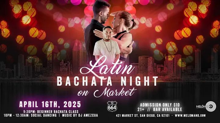 🎶💃 Latin Bachata Night on Market is going down this TONIGHT!!!🕺🎶 Get ready to spice up your weeknight with the best Latin rhythms! Join us for an unforgettable Latin Bach