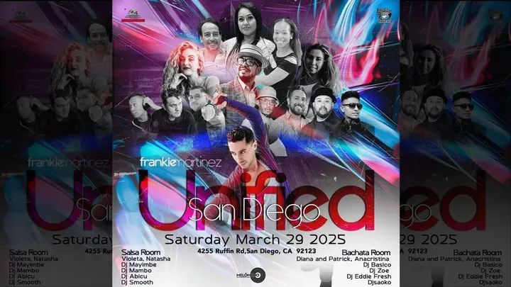 🔥SAT, March 29th! THE UNIFIED SAN DIEGO SOCIAL⚠️ Featuring the legend himself Frankie Martinez from New York!! 🤩 SoCal’s best talent under one roof: amazing workshops and so