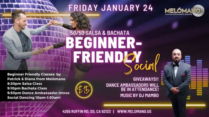 The Beginner Friendly Social is BACK on Friday, January 24th! 🤗 Save the date!!! How will this social be different?: 🔹 Beginner Friendly Classes 🔹 Social dancing tips (do’