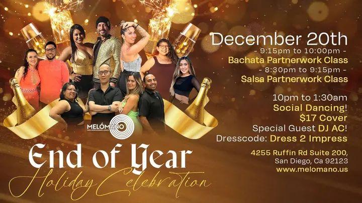 The Melómano Holiday Salsa & Bachata Party is going down on FRIDAY, December 20th!! 🤗 Get ready to spice up your holiday season with hot salsa and bachata beats, festive vib
