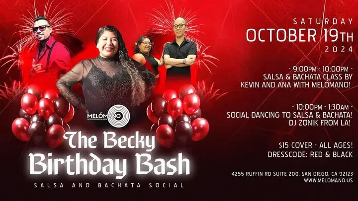 Join us for an unforgettable evening as we are throwing a big birthday Salsa and Bachata Social! It's going down on Saturday, October 19! 🎂🍾 25th Birthday Celebration for t