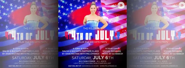 The Fourth of July Dance party is on! Salsa & Bachata Dancing at Tango Del Rey on Saturday, July 6th!!!! 🎉 EVERY FIRST Saturday of the month, join us for great music and vib
