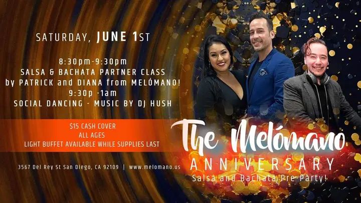 Melómano 10 Year celebration is coming up soon! 🥳 But for those who can't wait, we have a pre-party planned for you! Come dance with us at Tango Del Rey! 💃🏽🕺🏼 🗓 Date: Sa